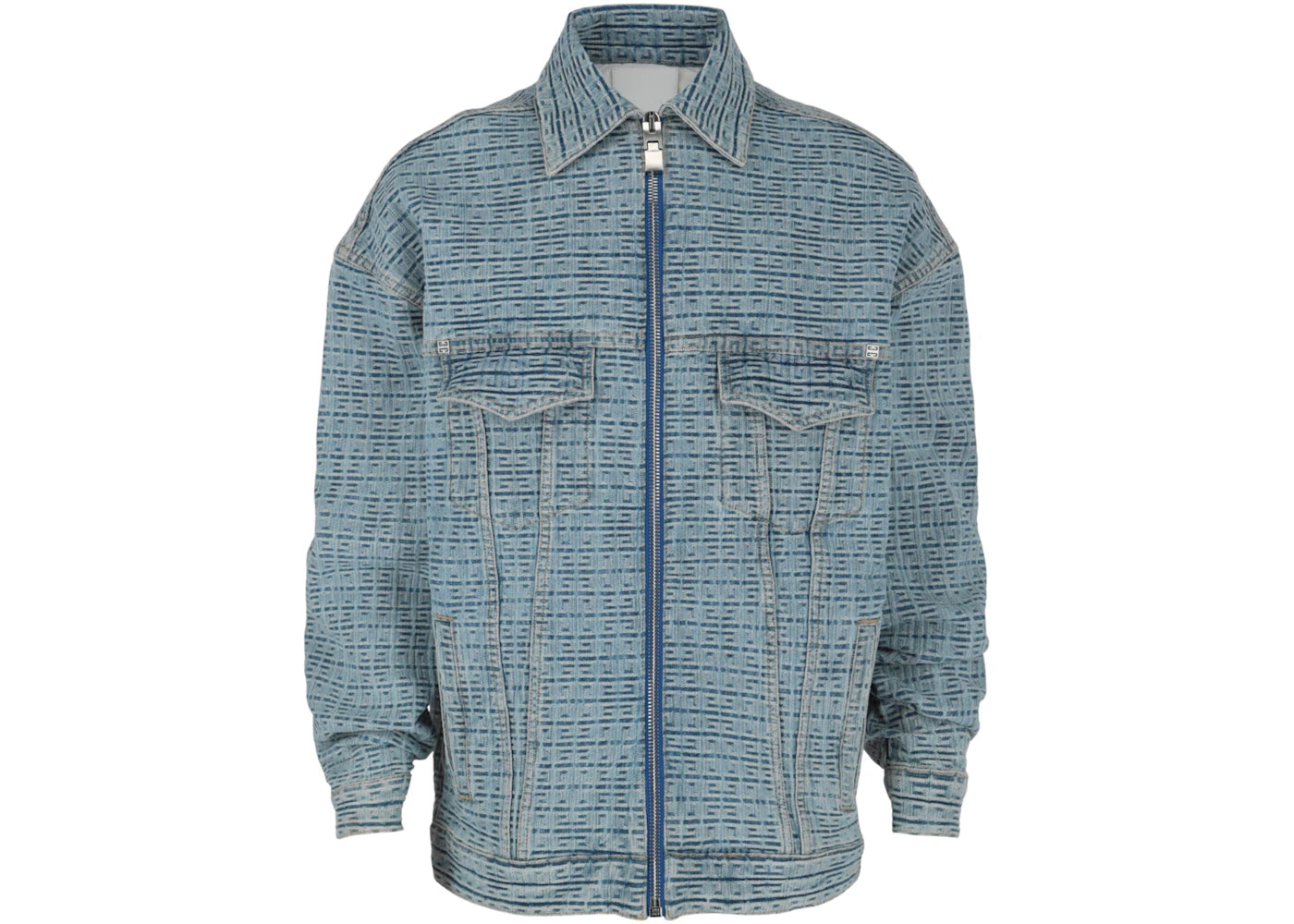 Givenchy 4G Embossed Denim Jacket Light Blue
