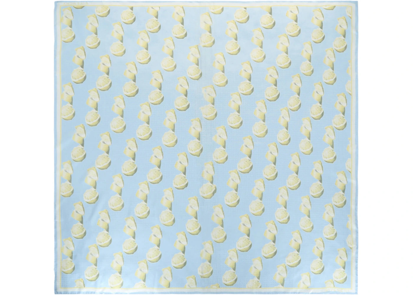 Givenchy 4G Lemon-Print Silk Shawl Sky Blue