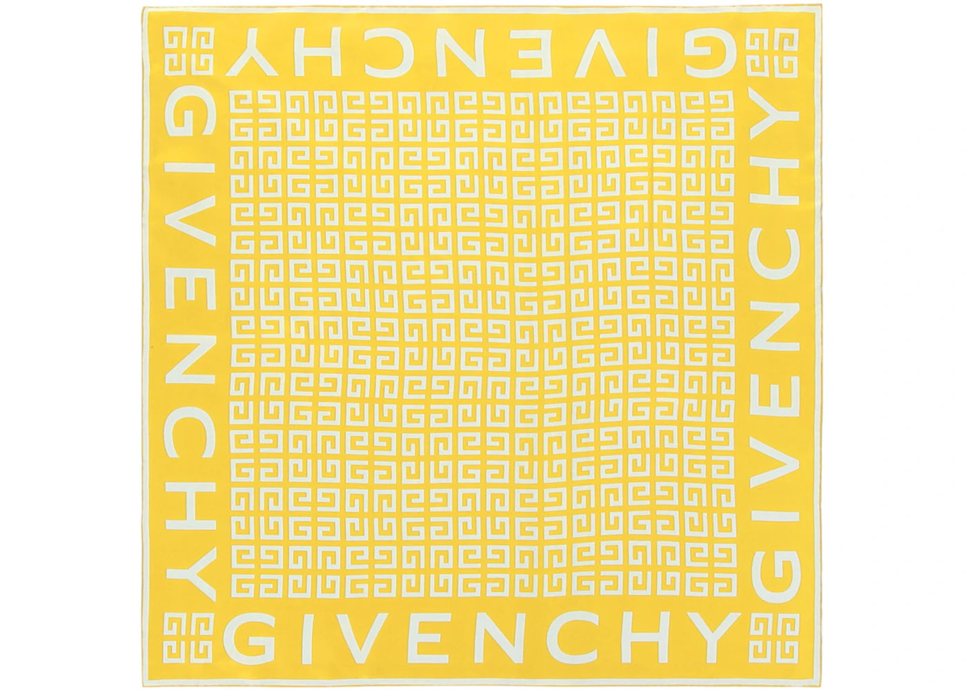 Givenchy 4G Logo Silk Scarf Banana White