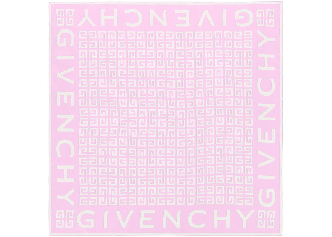 Givenchy 4G Logo Silk Scarf Old Pink White