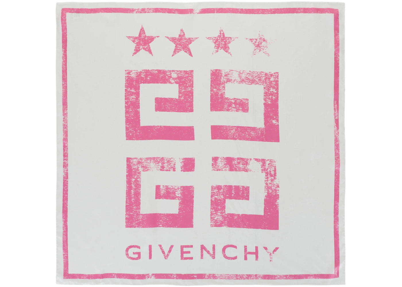 Givenchy 4G Logo Silk Scarf White/Pink