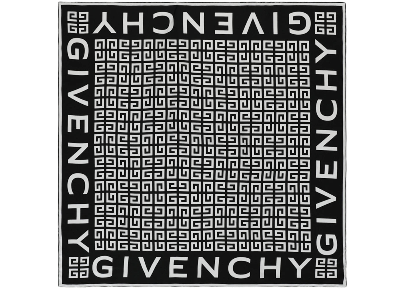 Givenchy 4G Logo Square Scarf Black White