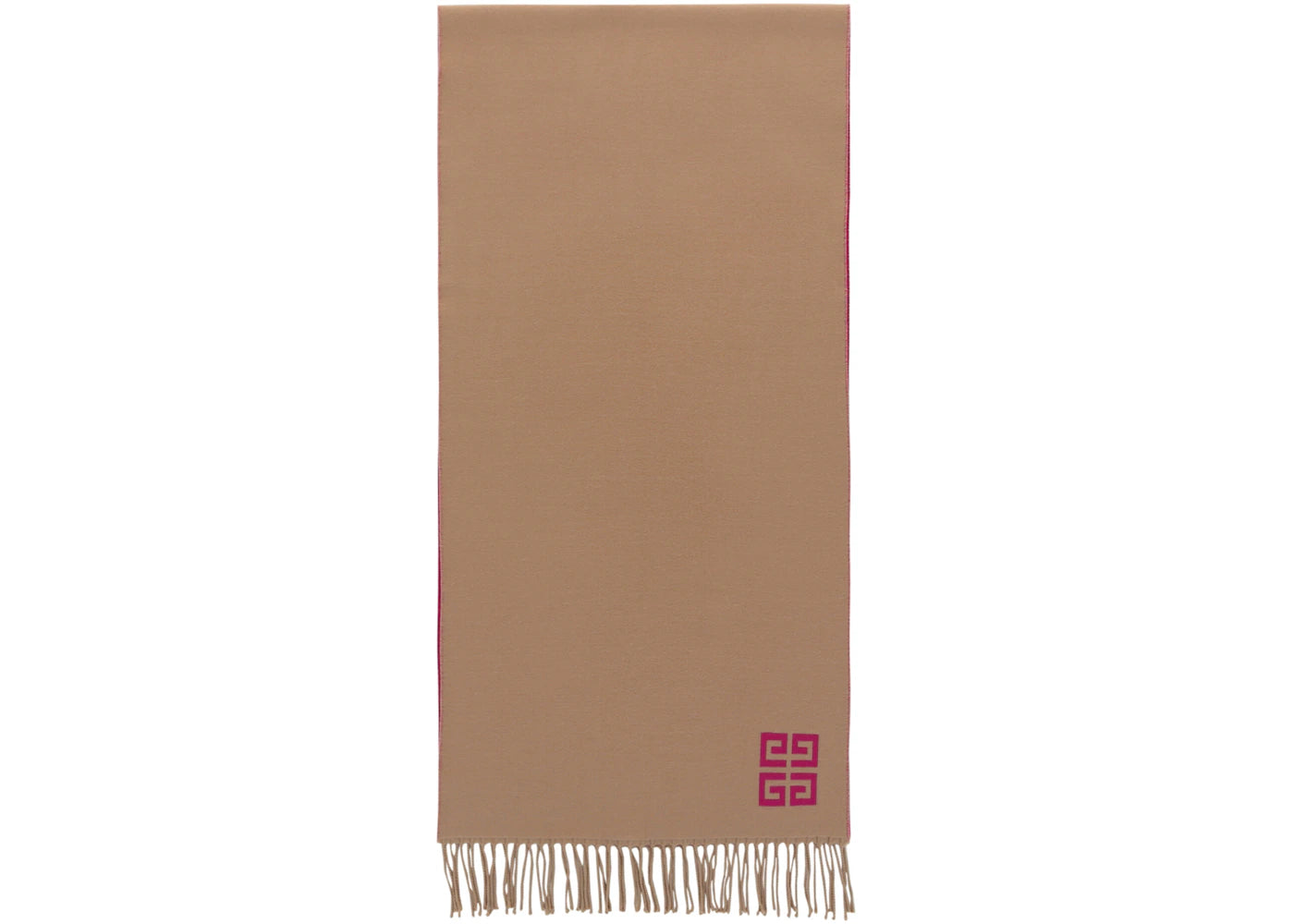 Givenchy 4G Reversible Wool Scarf Beige Fuchsia
