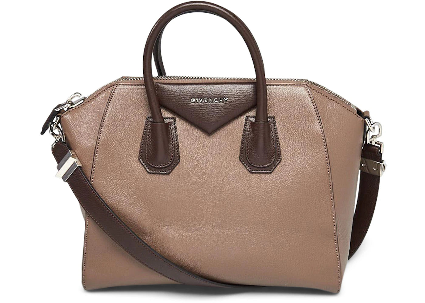 Givenchy Antigona Tote Bicolor Sugar Goatskin Medium Grey/Brown