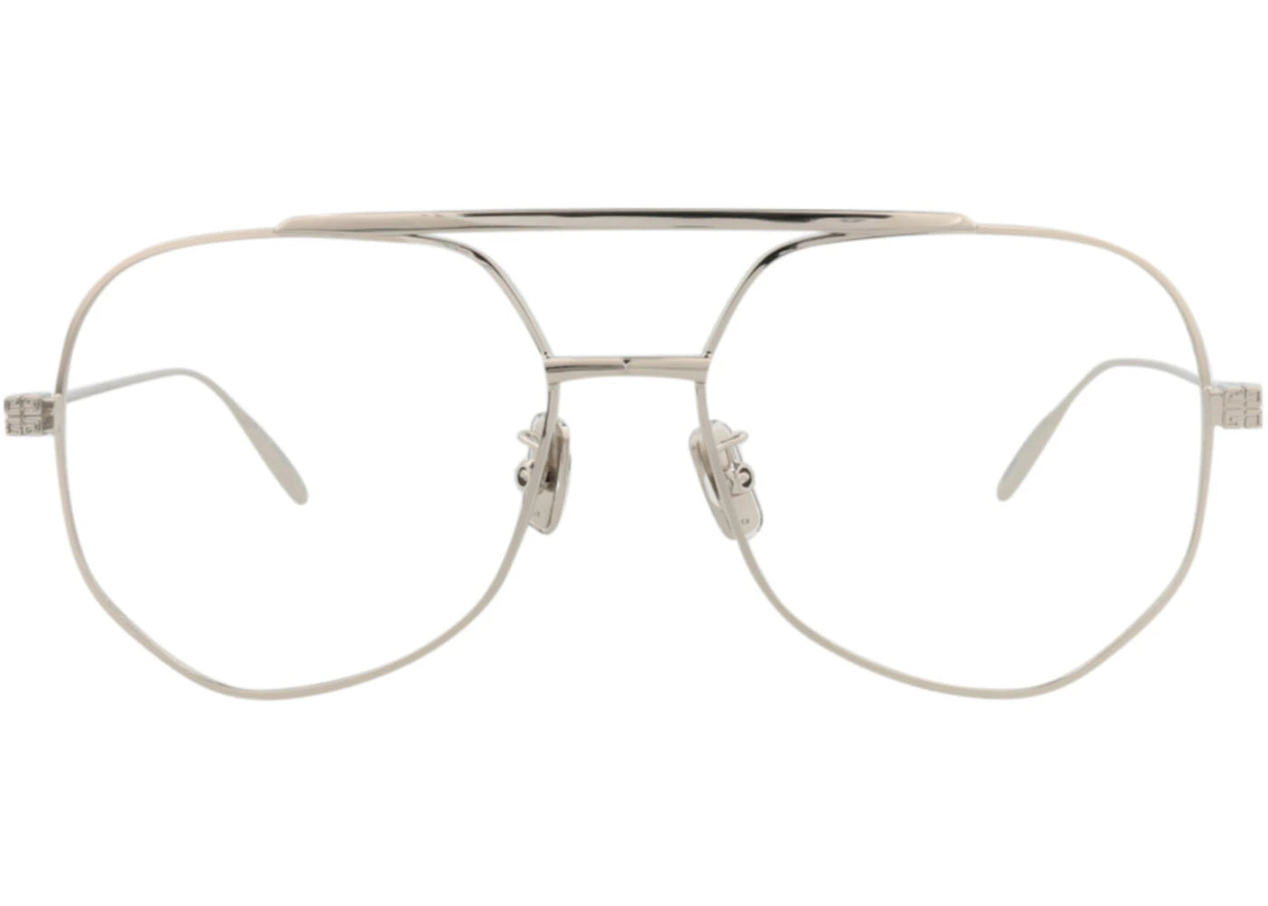 Givenchy Aviator-Frame Metal Optical Frames Palladium Palladium Transparent (GV50026U-56-016)