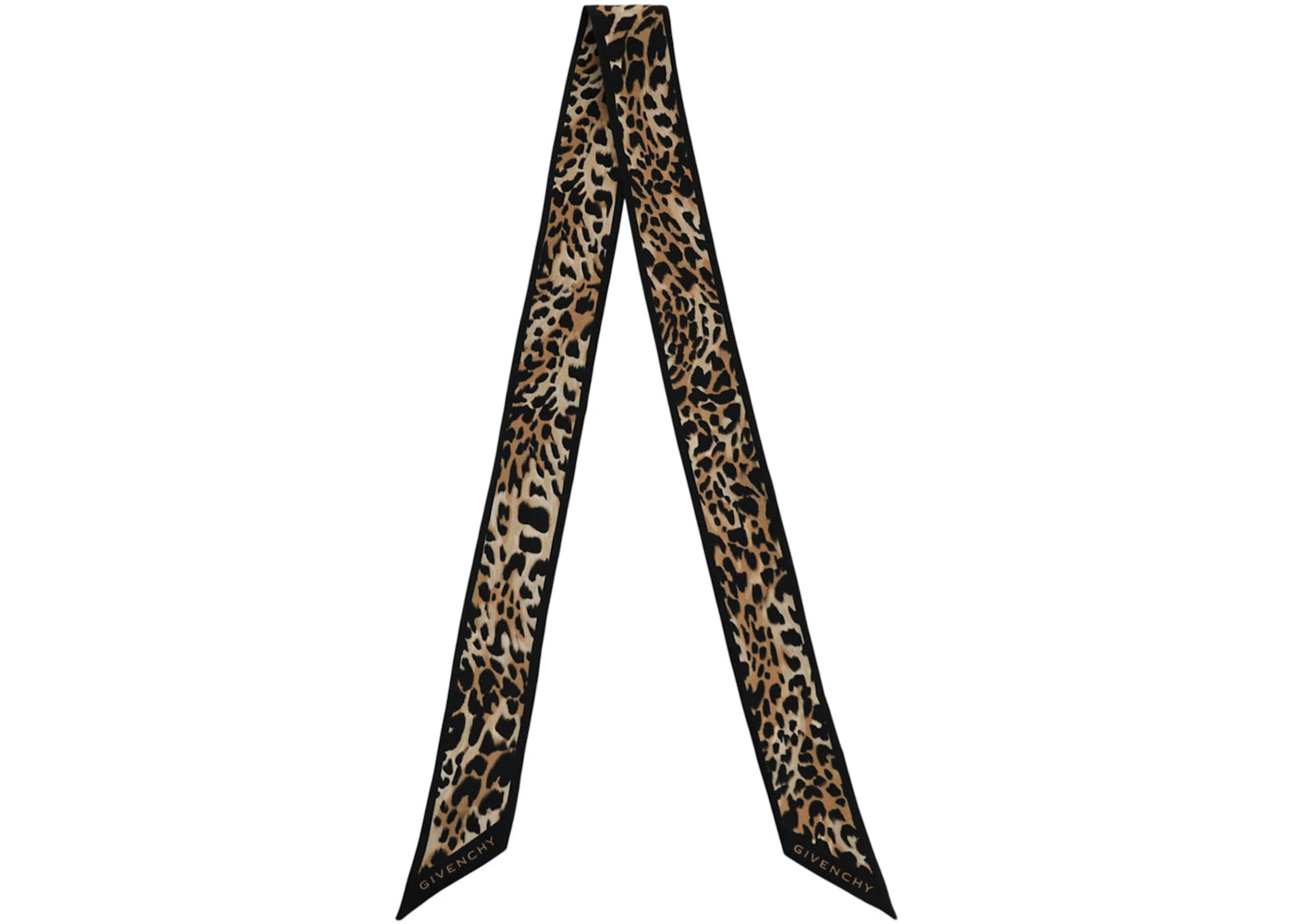 Givenchy Cheetah Printed Silk Bandeau Black Beige