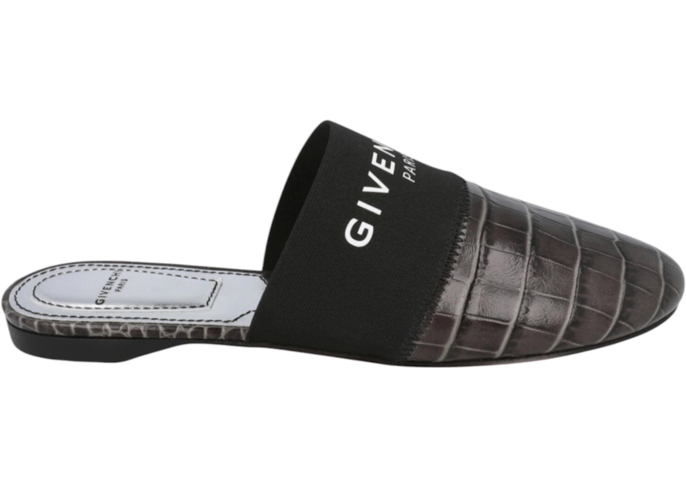 Givenchy Croc Embossed Bedford Mules Storm Grey (Women's)