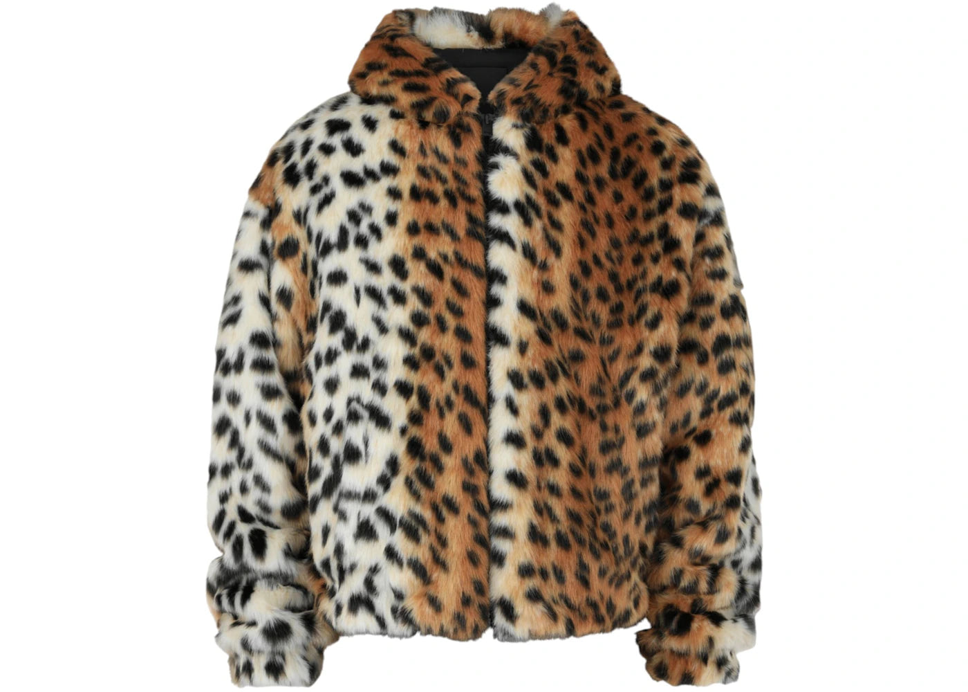 Givenchy Cropped Hooded Bomber Faux Fur Jacket Beige Brown