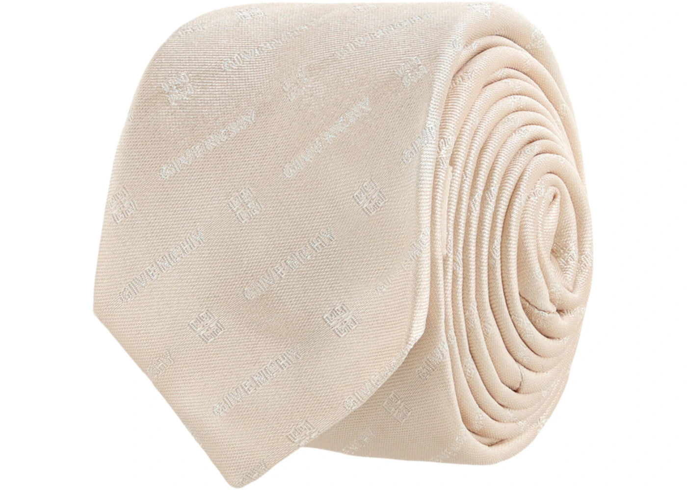 Givenchy Diagonal Logo Silk Tie Beige