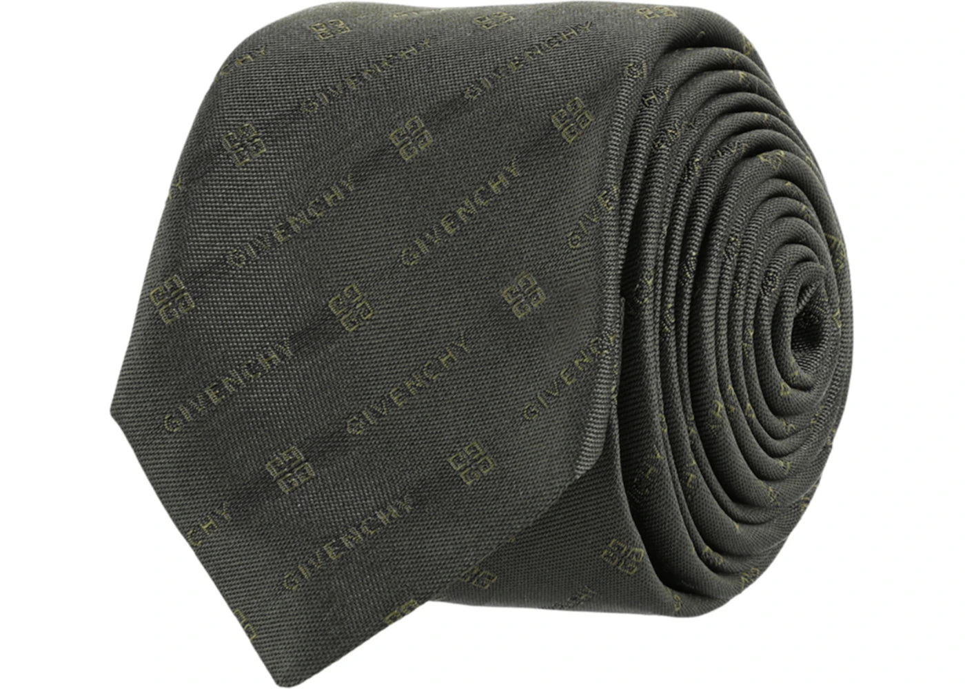 Givenchy Diagonal Logo Silk Tie Green/Grey