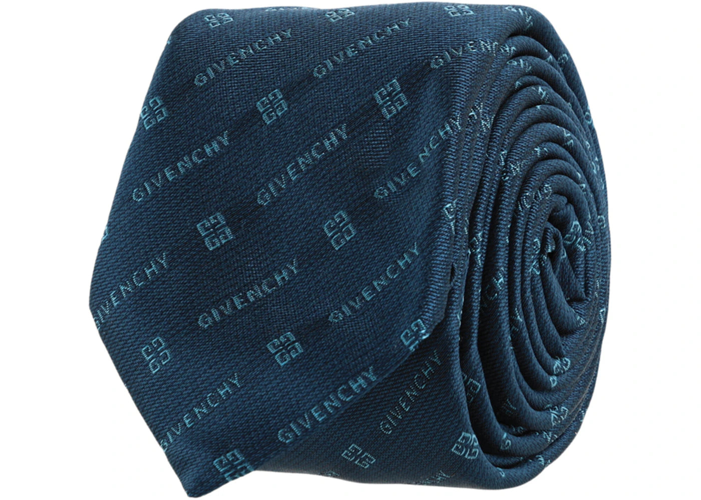 Givenchy Diagonal Logo Silk Tie Navy/Teal/Blue