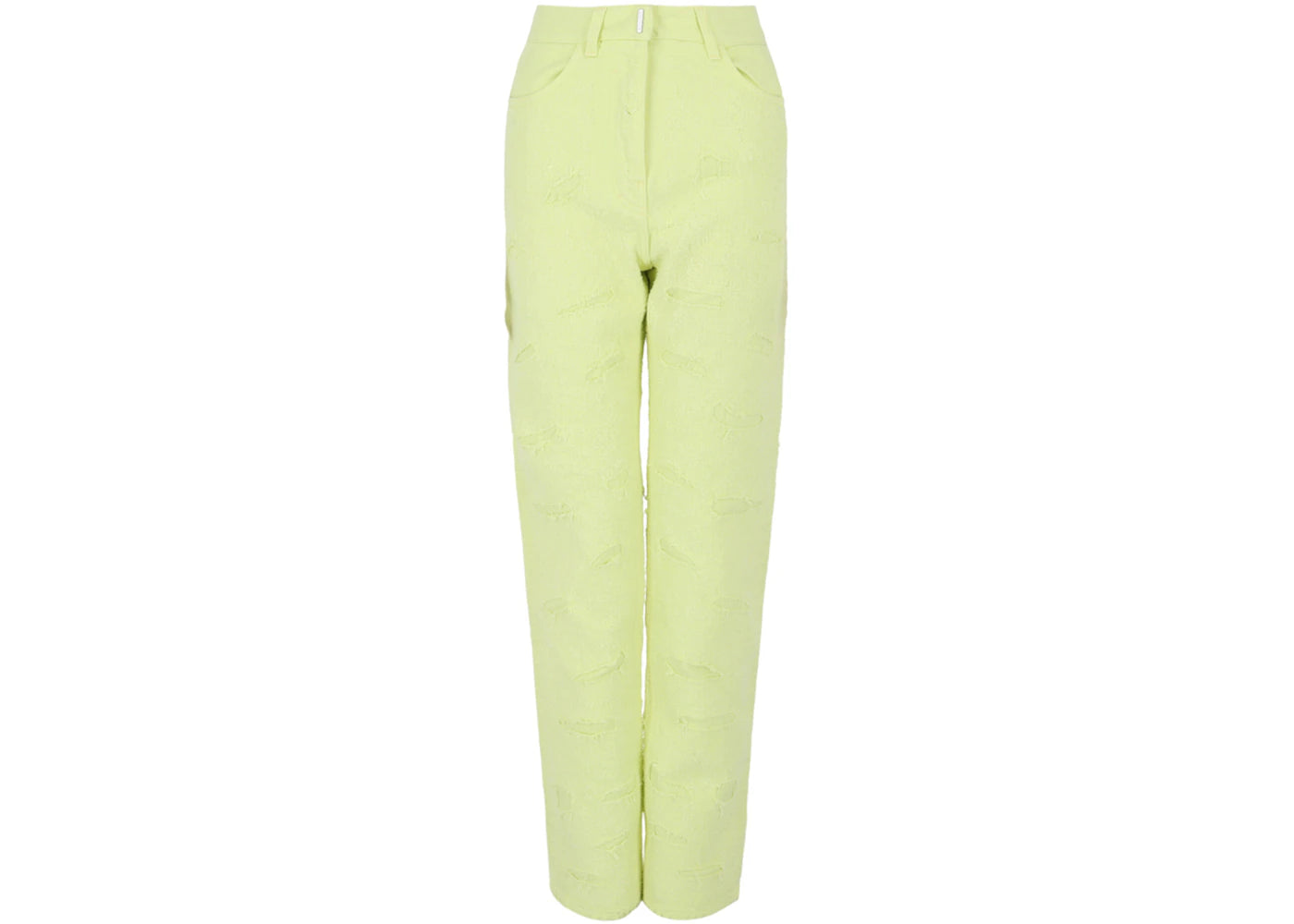 Givenchy Distressed Denim Jeans Acid Yellow