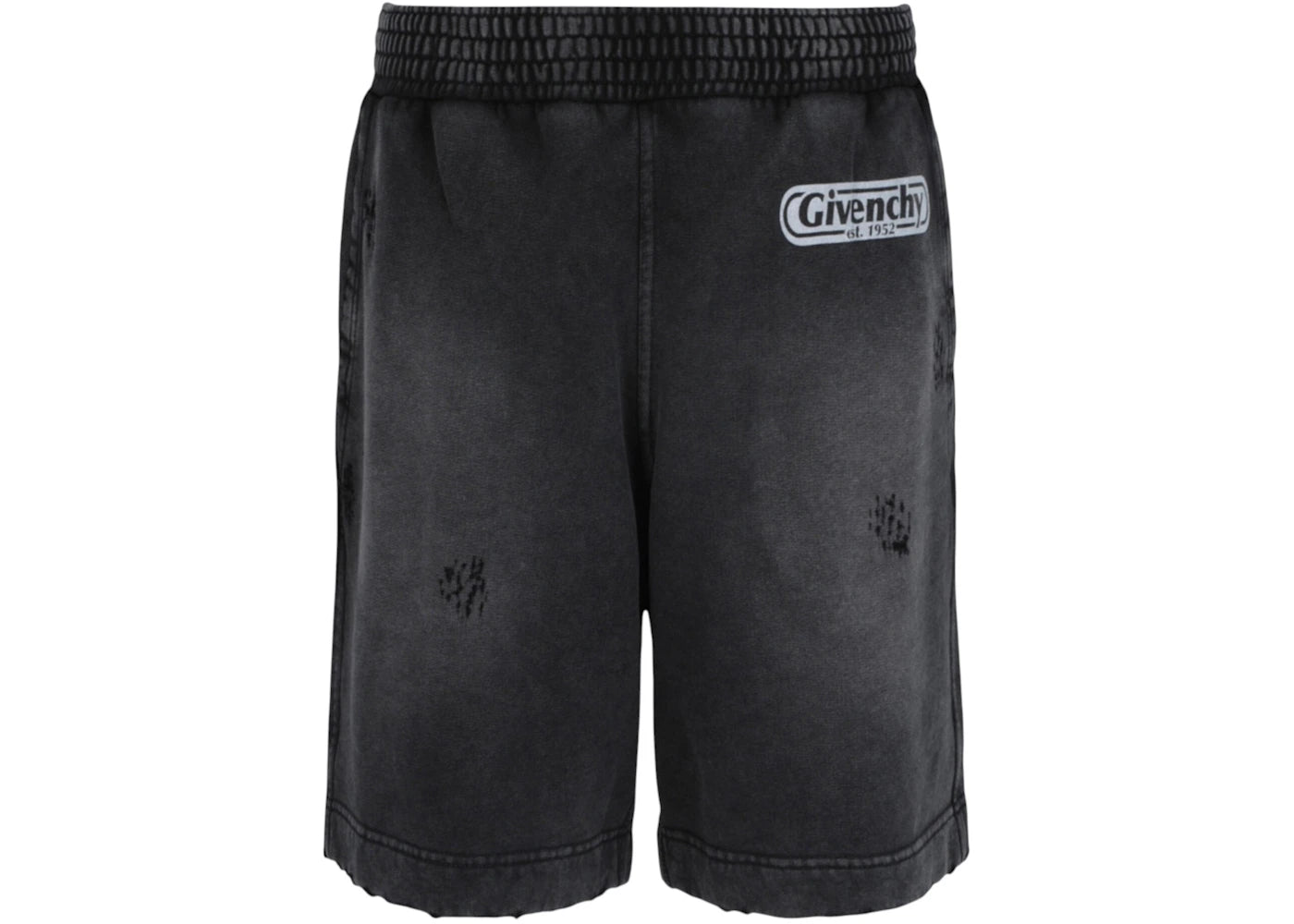 Givenchy Distressed Logo Print New Board Shorts Black