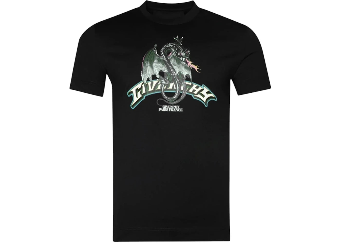 Givenchy Dragon Flames Design Slim Fit T-Shirt Black