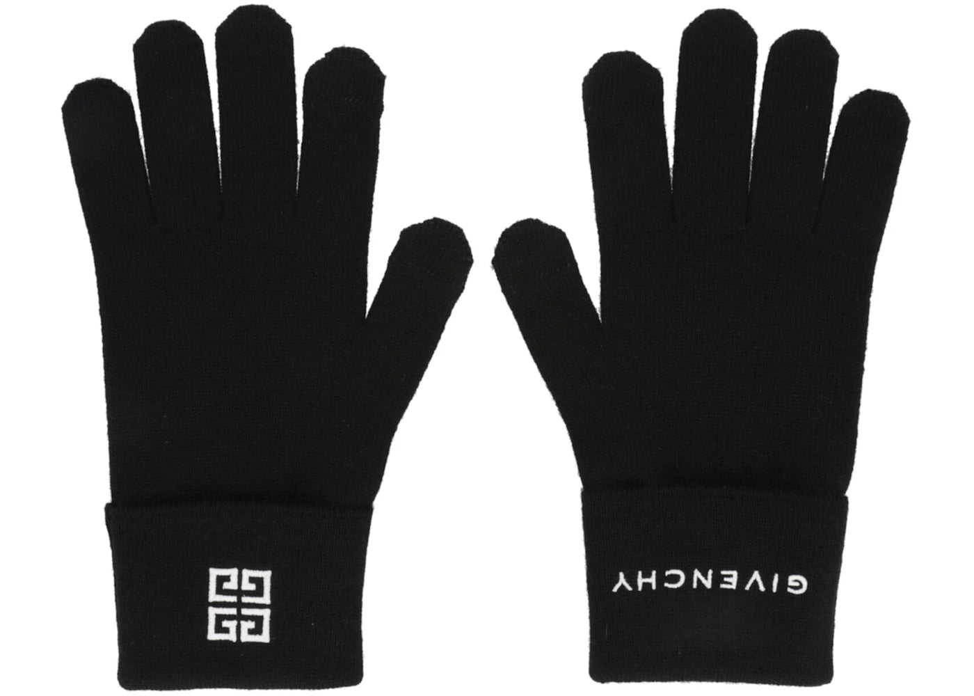 Givenchy Embroidered Logo Gloves Black/White