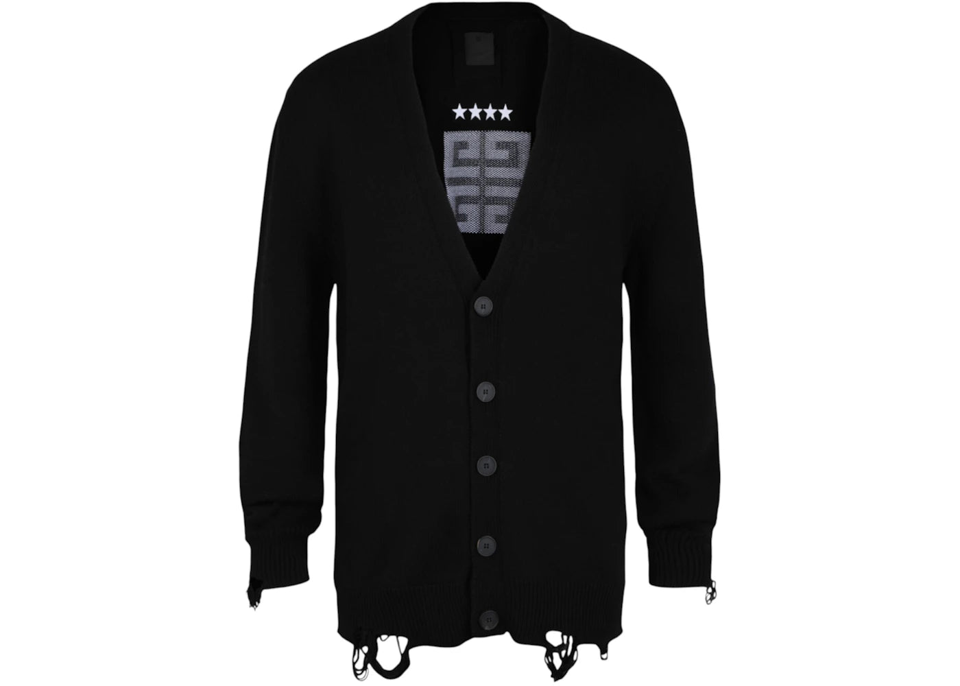 Givenchy Embroidered Star 4G Logo Cardigan Black White