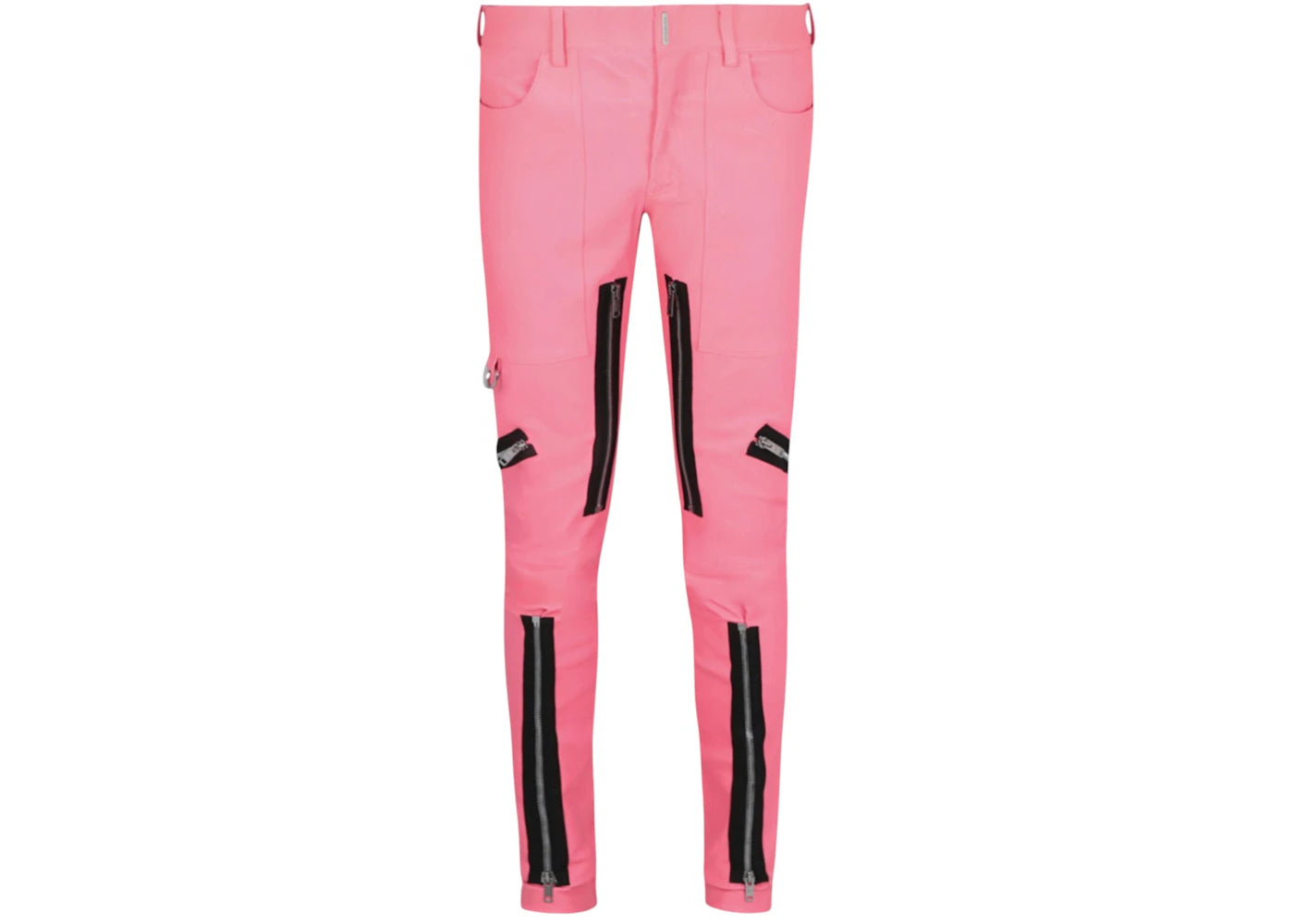 Givenchy Exposed Zipper Skinny Leather Pants Coral