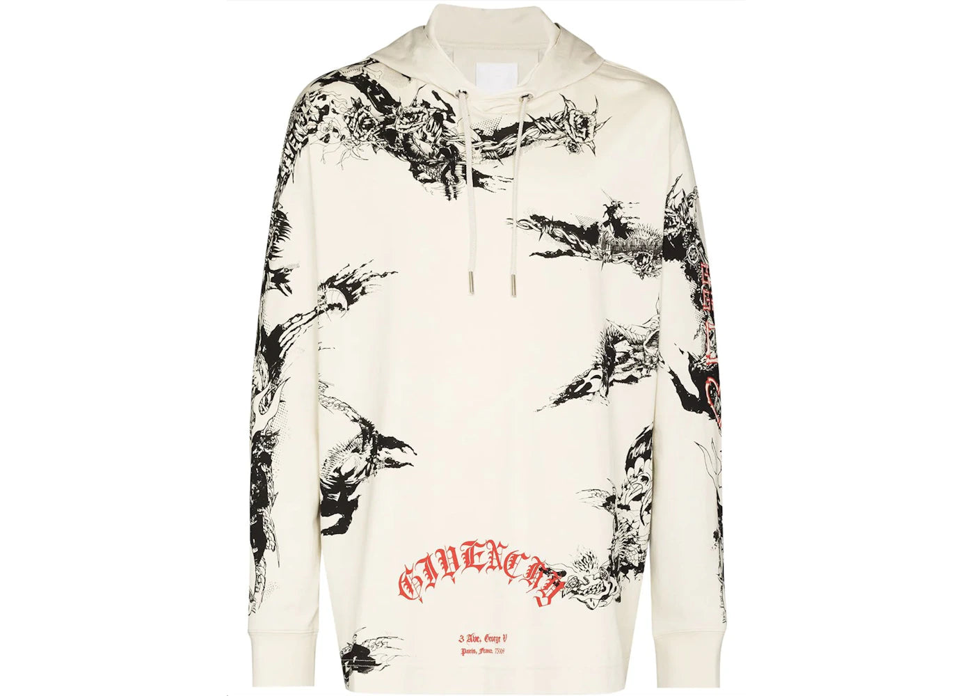 Givenchy Gothic Oversized Hoodie White