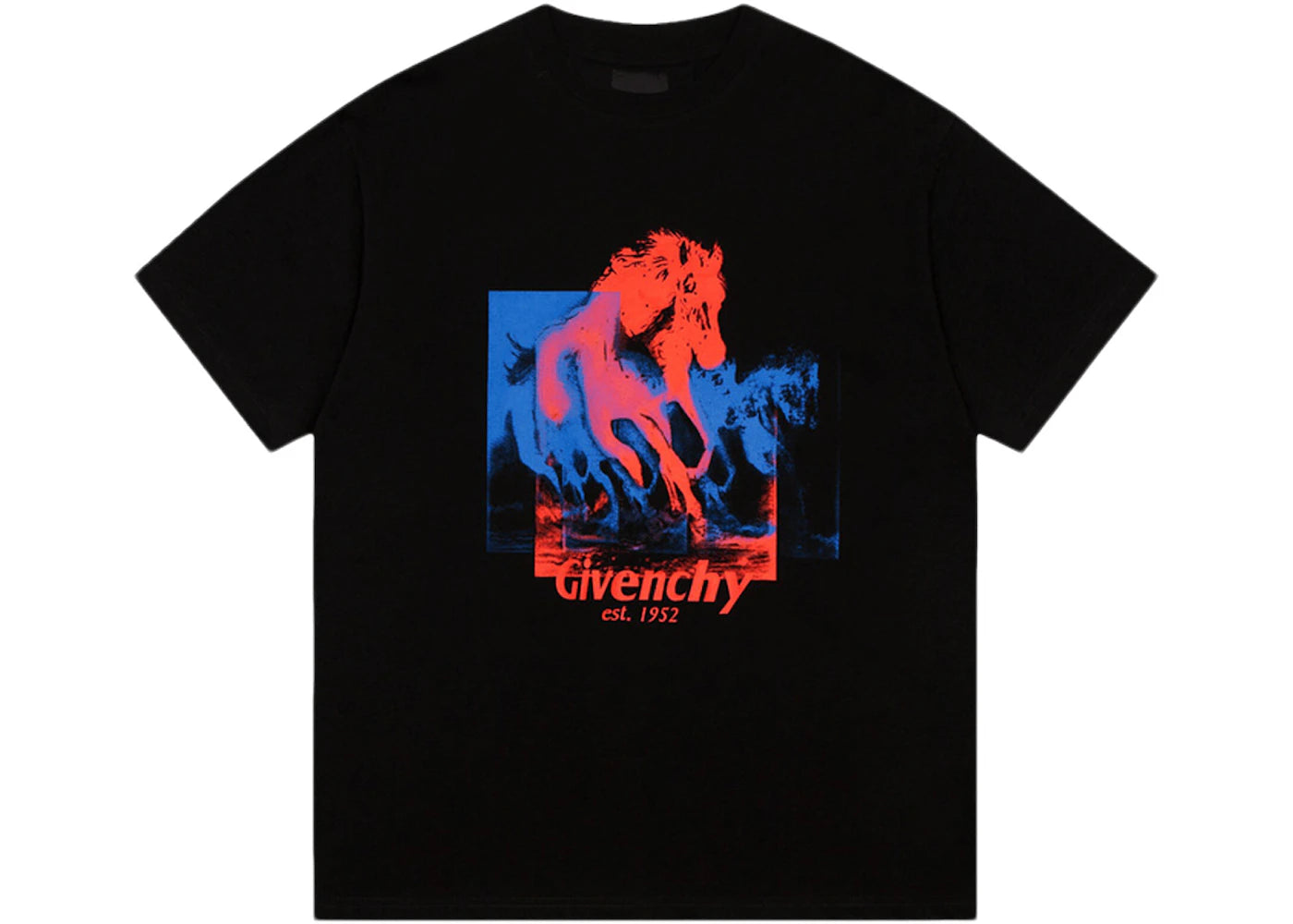 Givenchy Horse Print Classic Fit T-Shirt Black