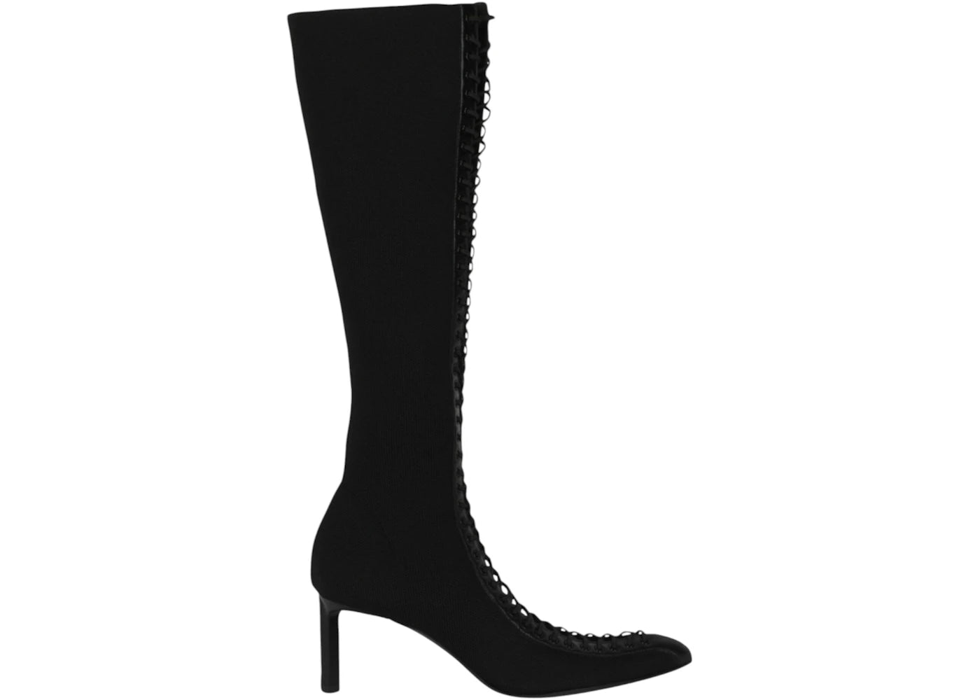 Givenchy Lace-Up Knee-High Knit Boots Black (Women's)