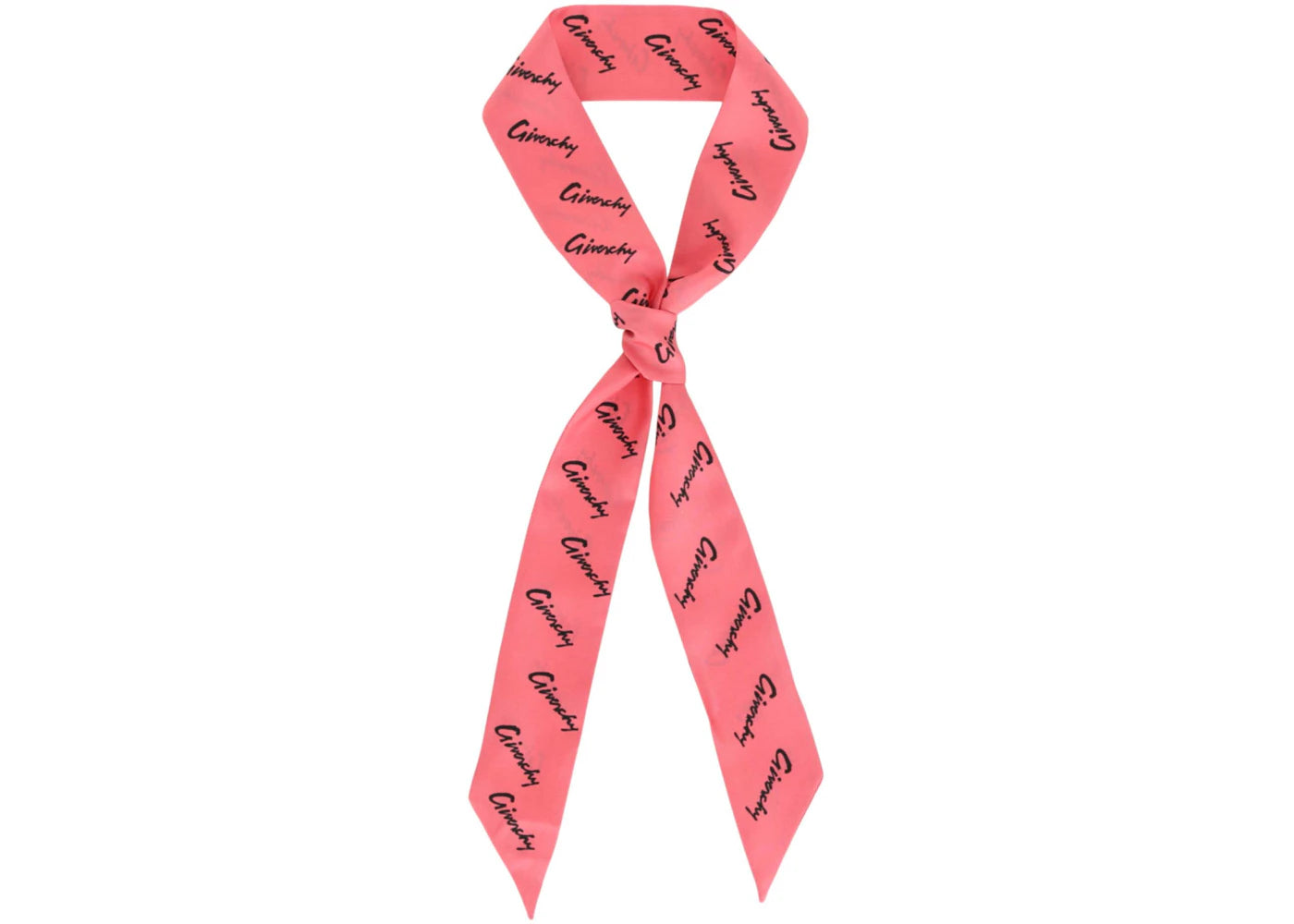 Givenchy Logo Printed Silk Scarf Coral