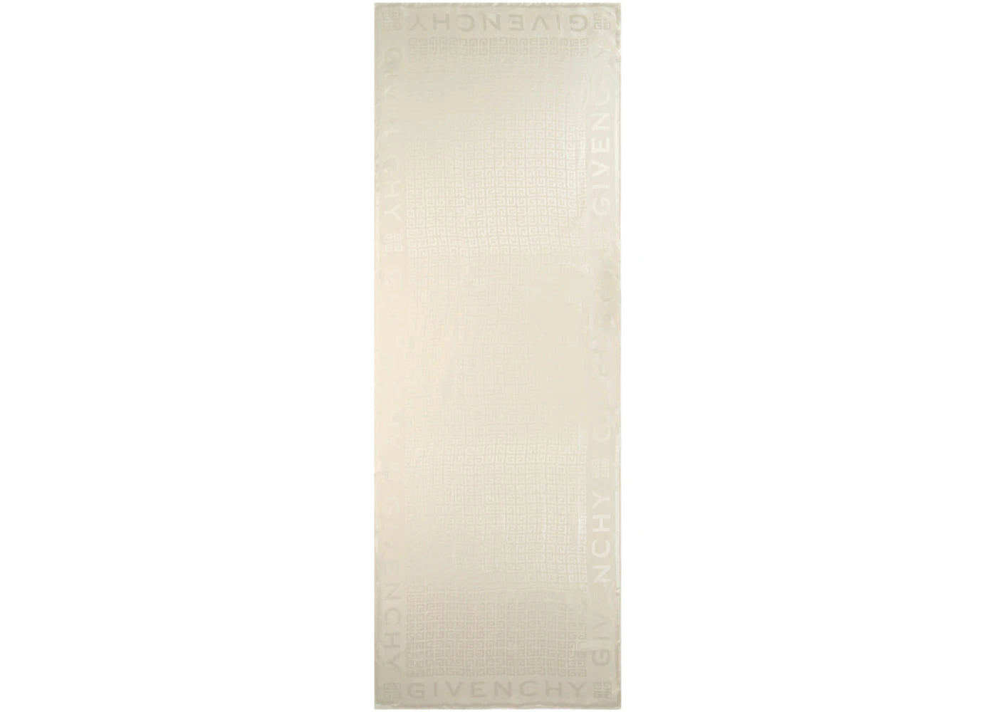 Givenchy Logo Printed Silk Scarf Ivory