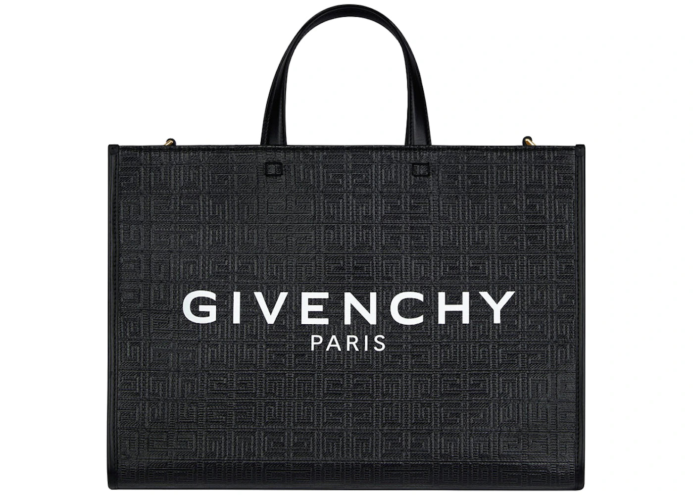 Givenchy Medium G Tote Shopping Bag In 4G Coated Canvas Black
