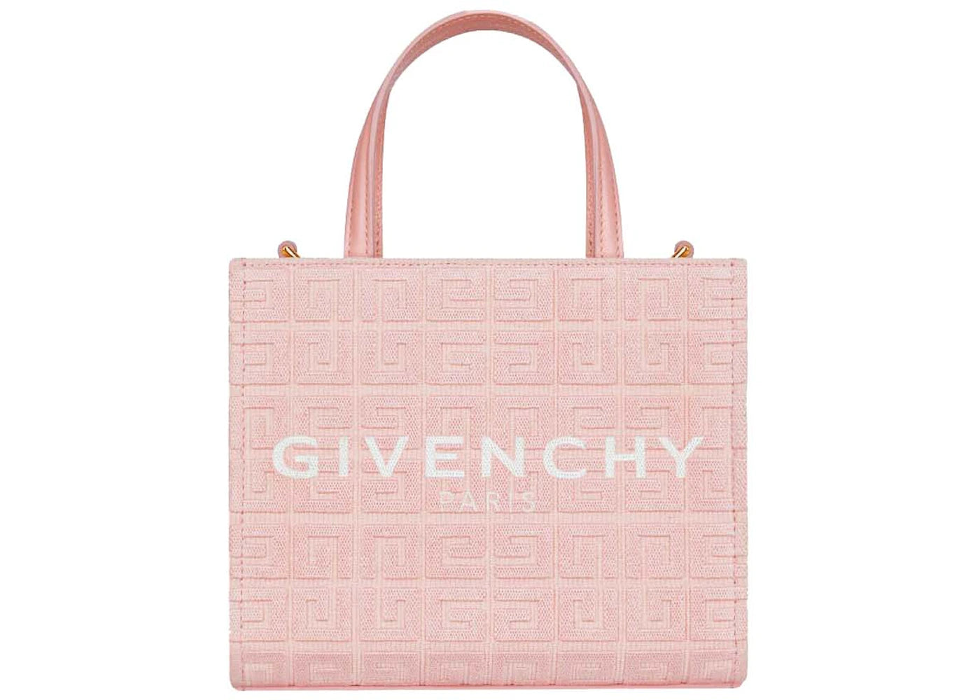 Givenchy Mini G-Tote Shopping Bag in 4G Embroidered Canvas Pink