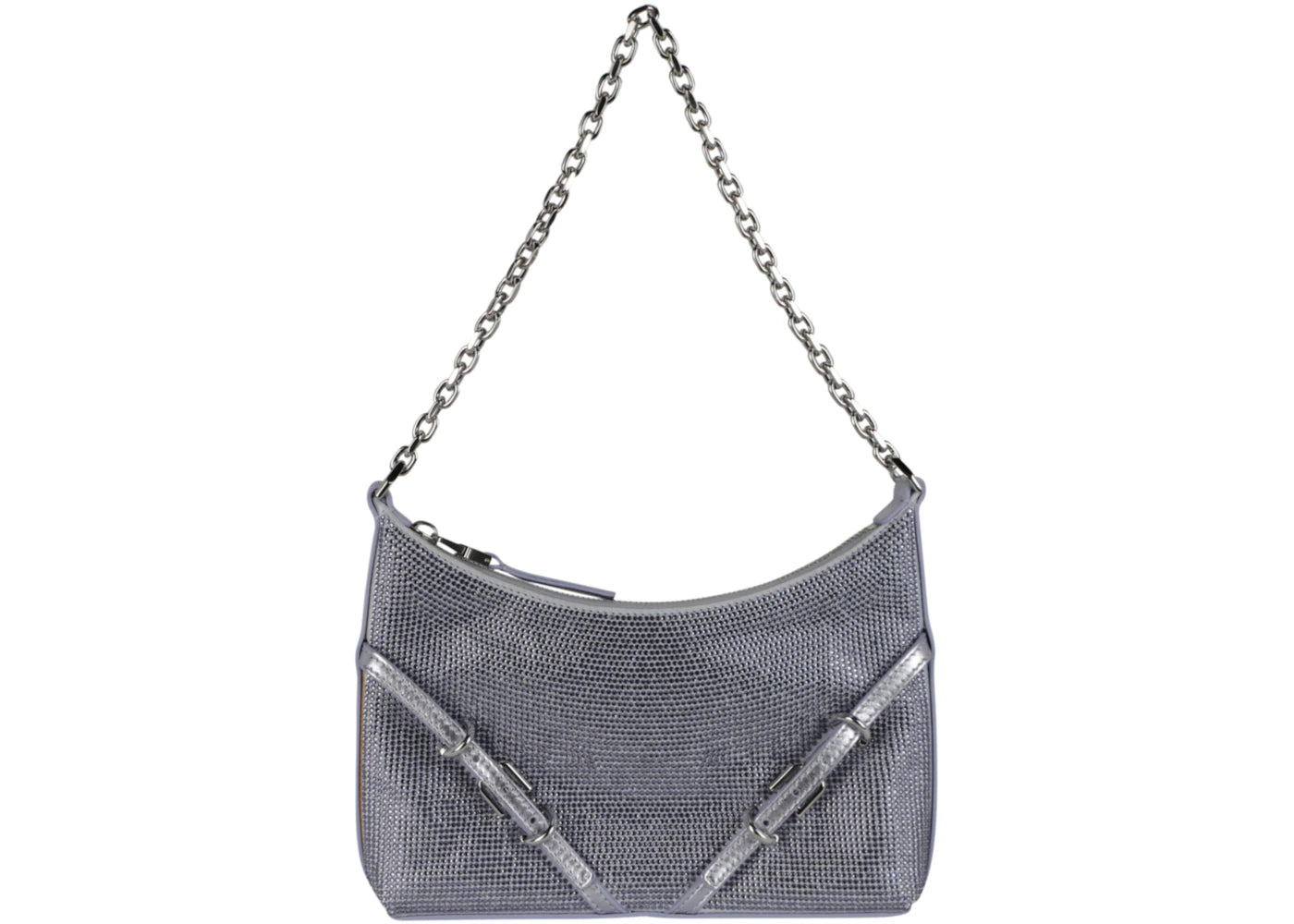 Givenchy Mini Voyou Party Shoulder Bag In Satin And Strass Lavender