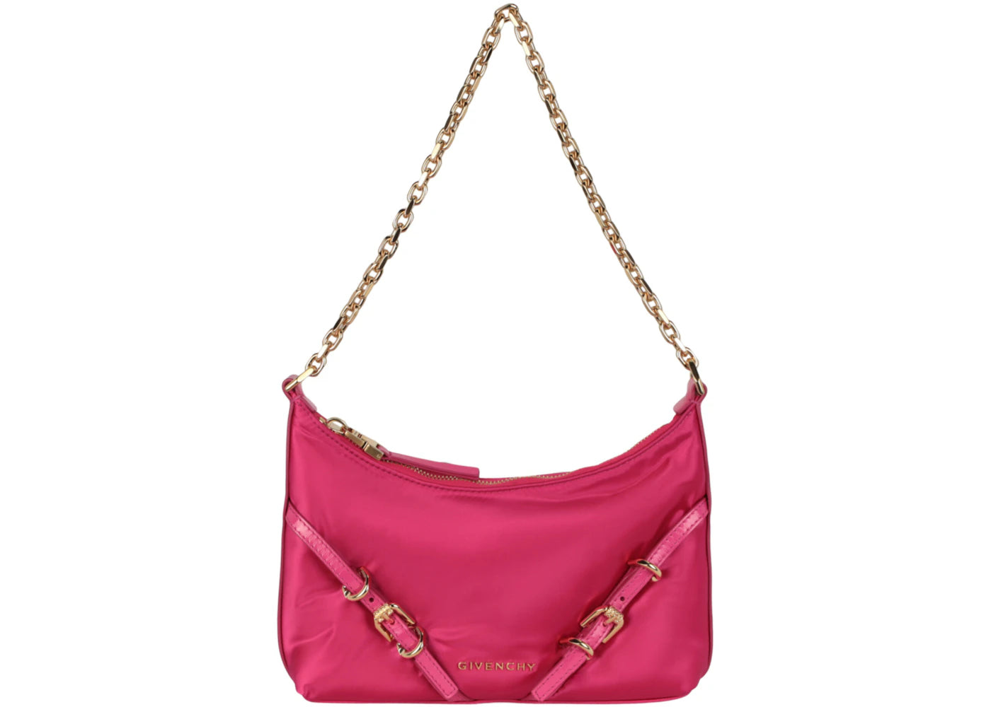 Givenchy Mini Voyou Satin Party Shoulder Bag Neon Pink