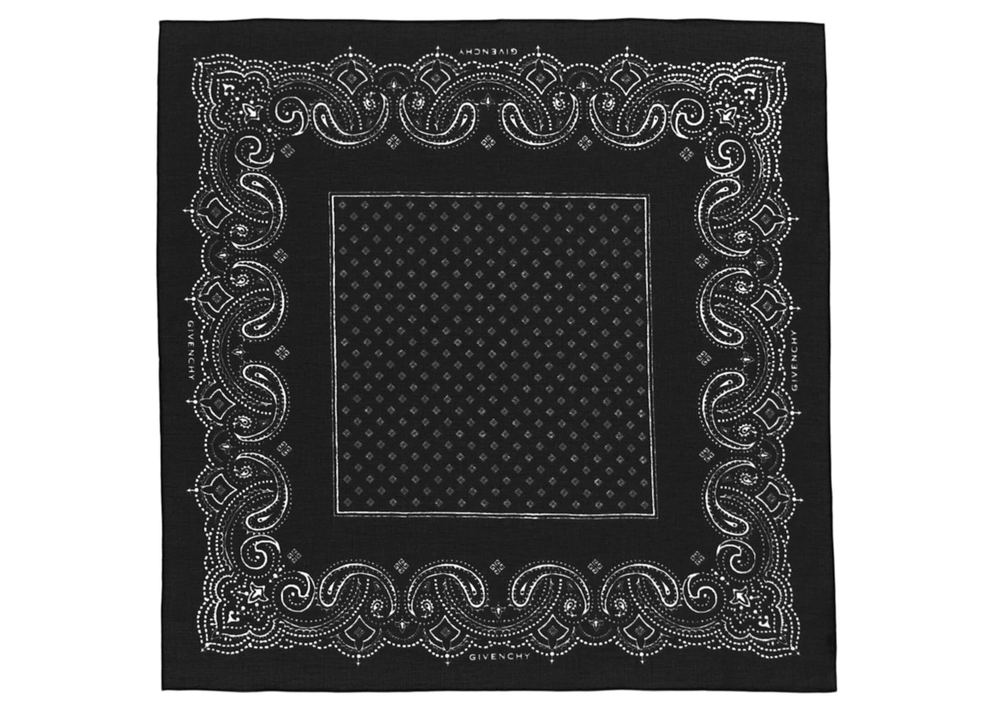 Givenchy Paisley Print Pocket Square Black