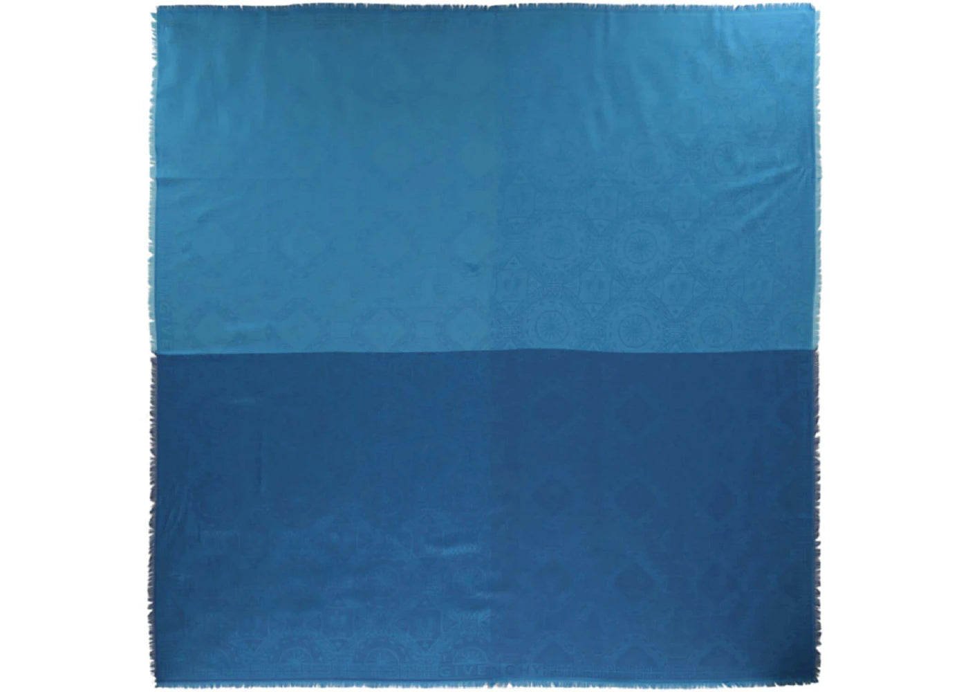 Givenchy Patchwork Silk Blend Shawl Blue