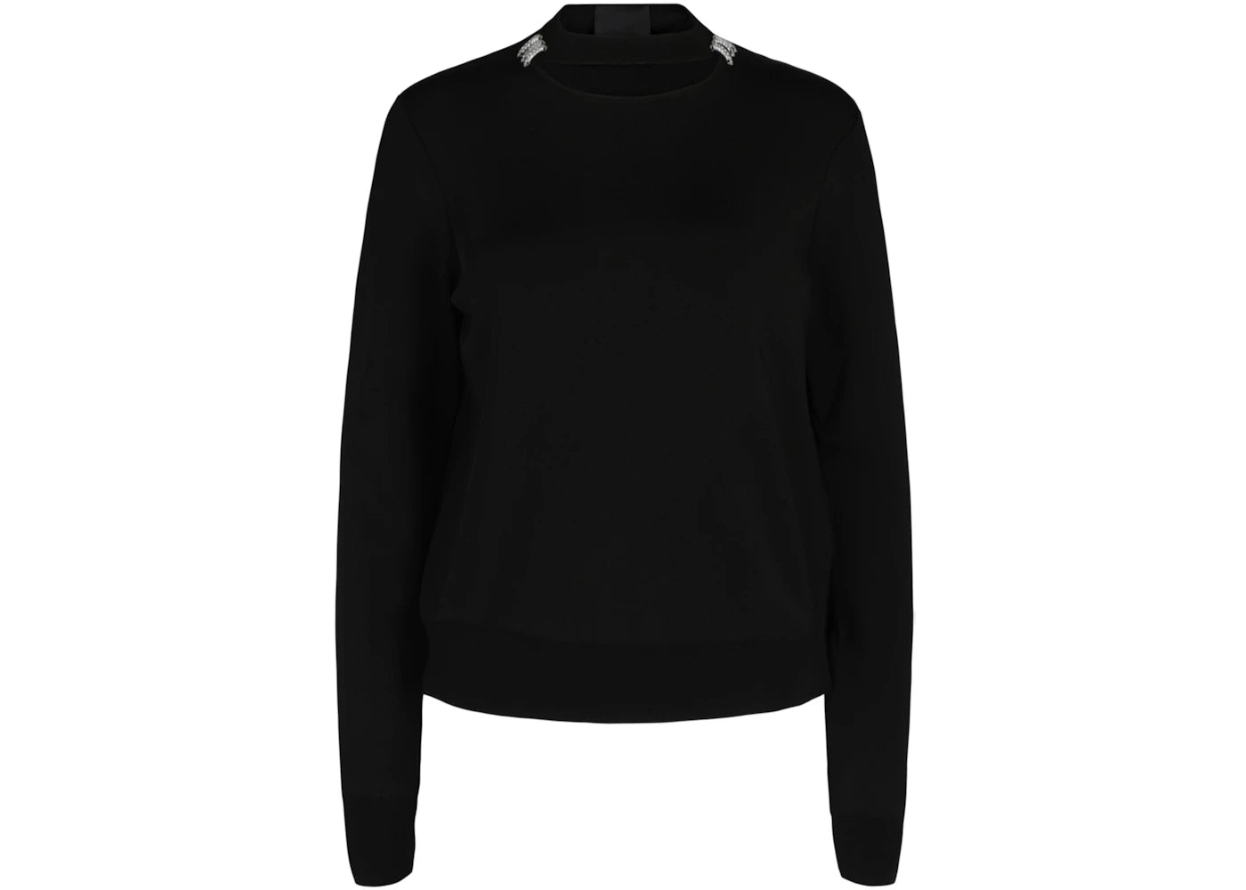 Givenchy Slim Crew Neck Sweater With Crystal Details Black