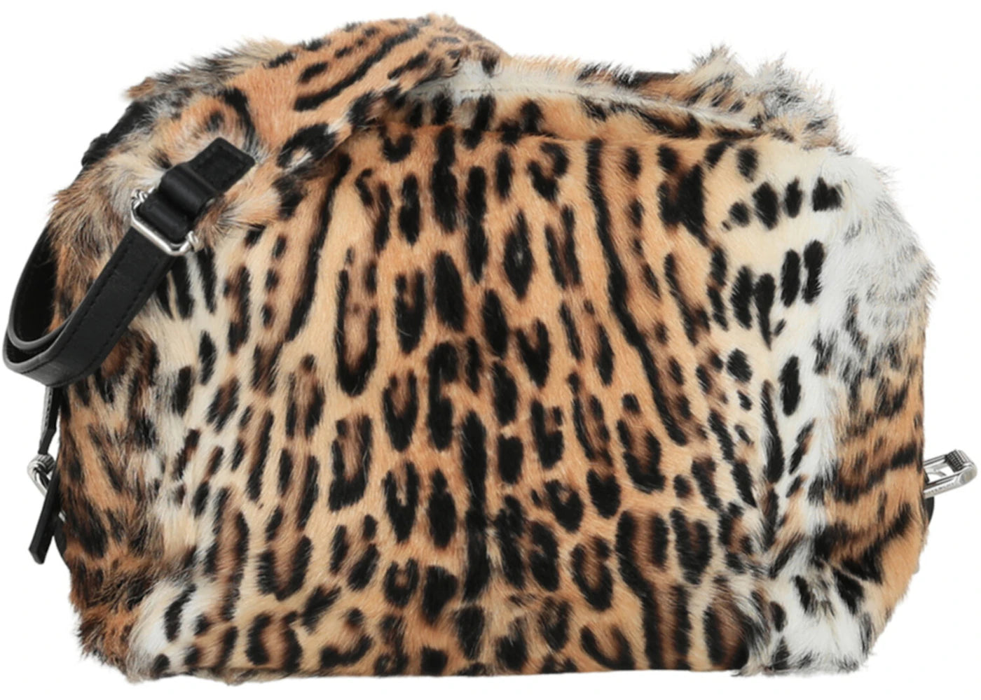 Givenchy Small Pandora Bag In Leather And Faux Fur Black Natural