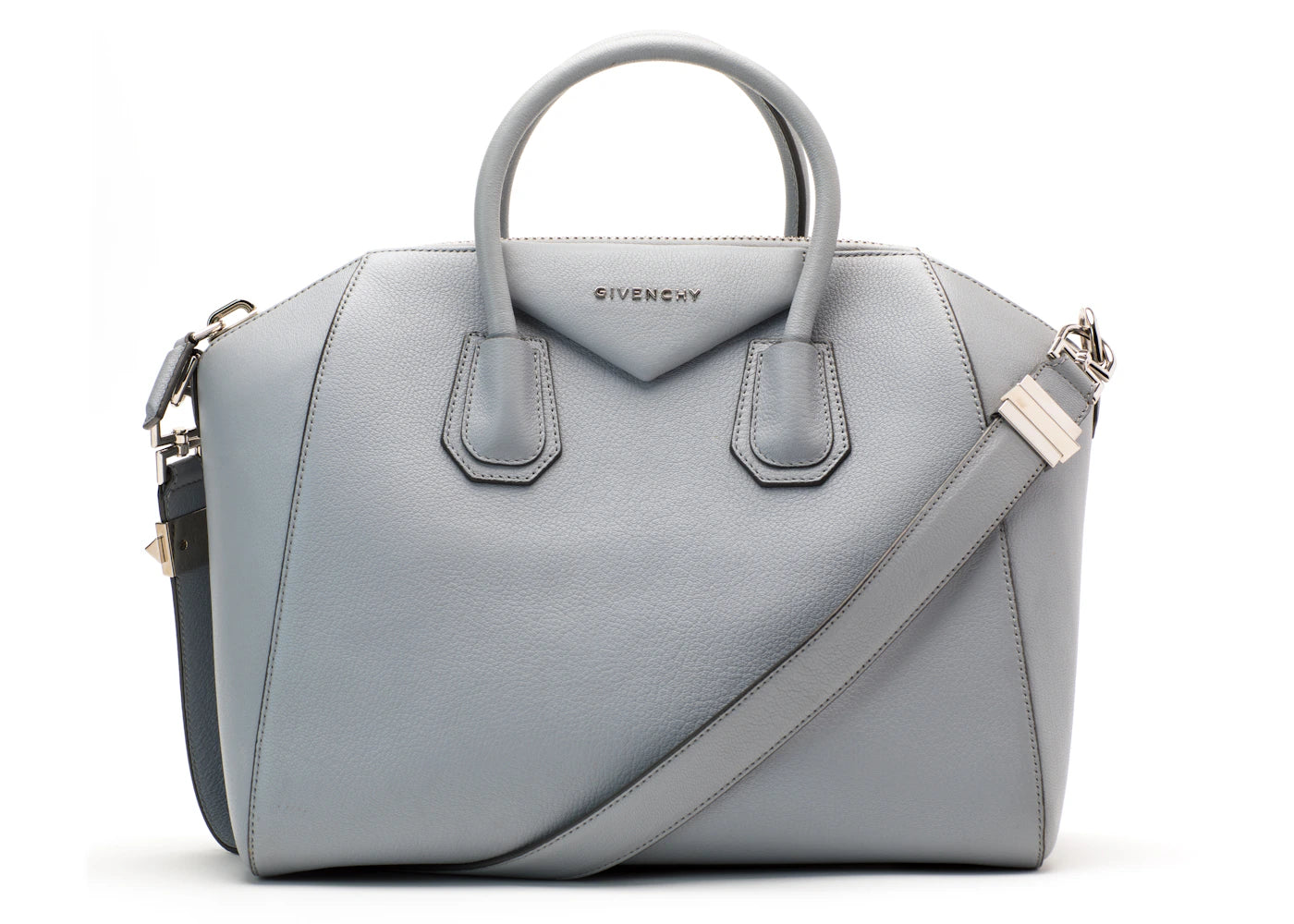 Givenchy Antigona Tote Sugar Goatskin Medium Grey Blue