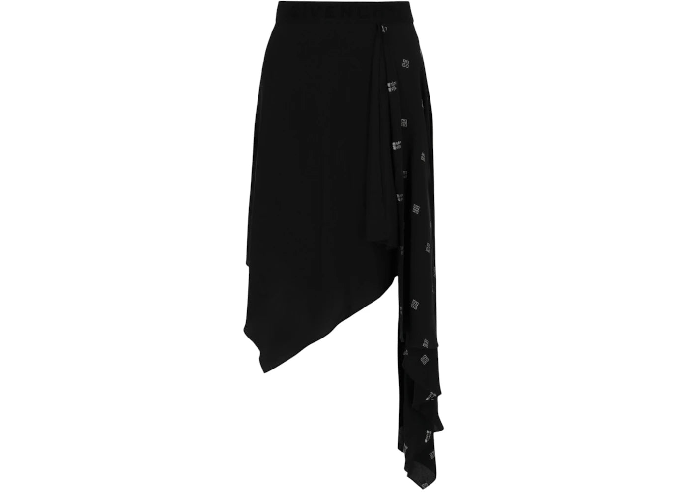 Givenchy Women's 4G Asymmetrical Skirt Black Silver