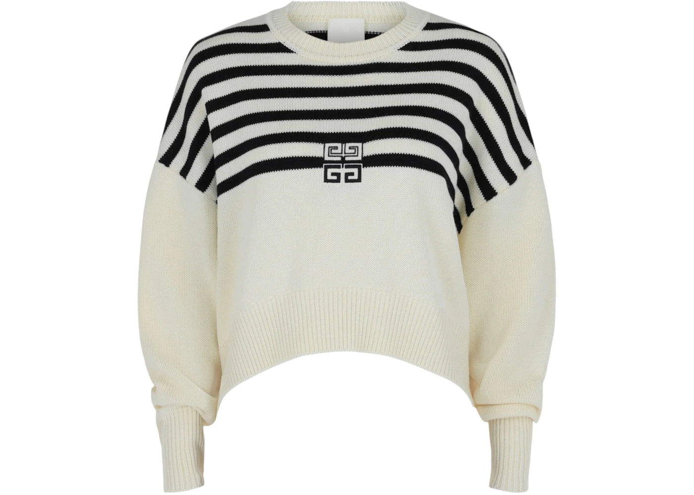 Givenchy Women's 4G Striped Sweater White Navy