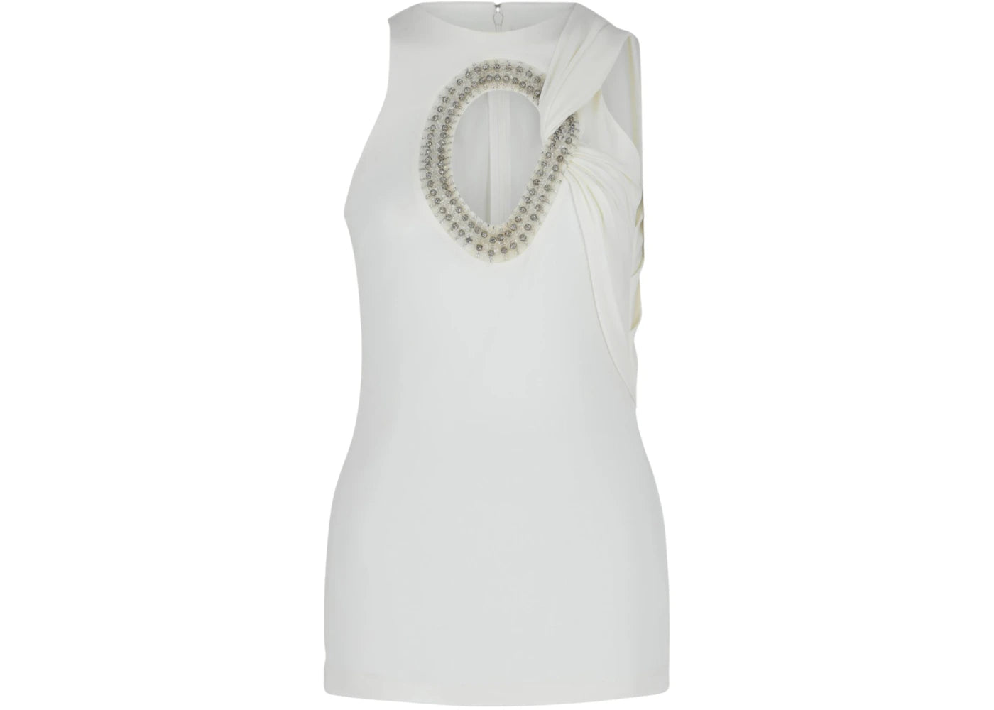 Givenchy Women's Crystal Embellished And Beaded Cutout Top White