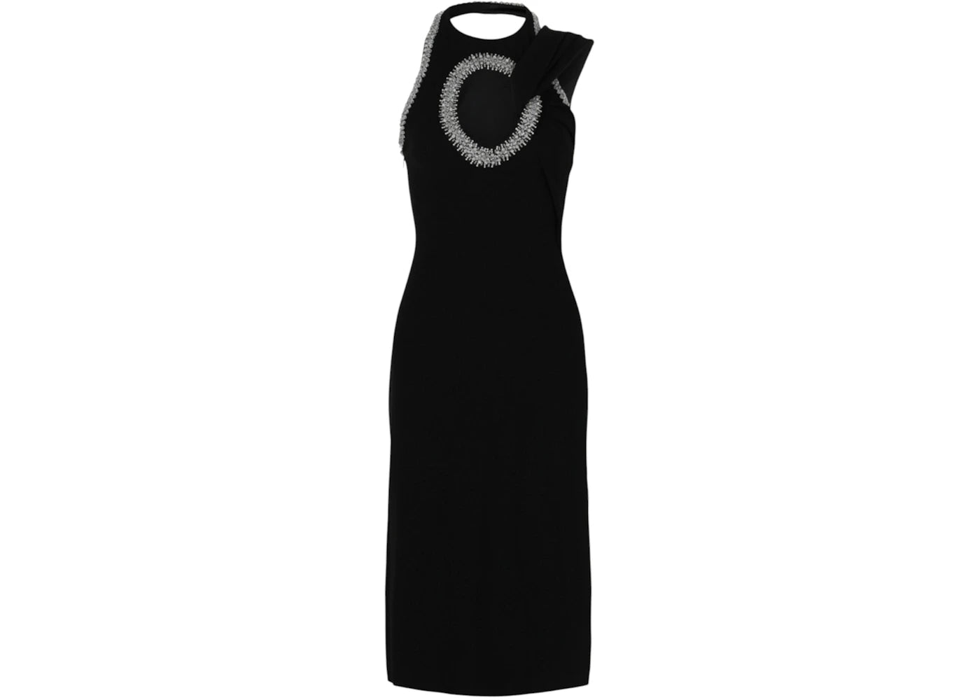 Givenchy Women's Crystal-Embellished Detail Cutout Dress Black Silver