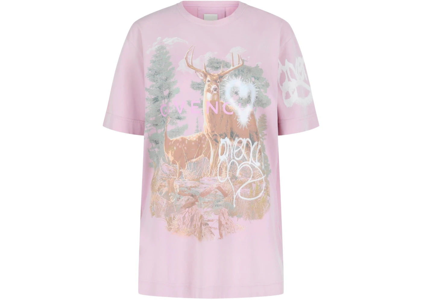 Givenchy Women's Forest Graphic Print T-Shirt Light Pink
