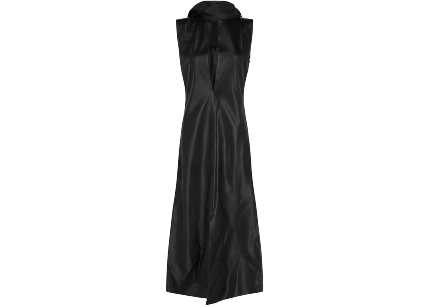 Givenchy Women's Lavalliere Leather Midi Dress Black