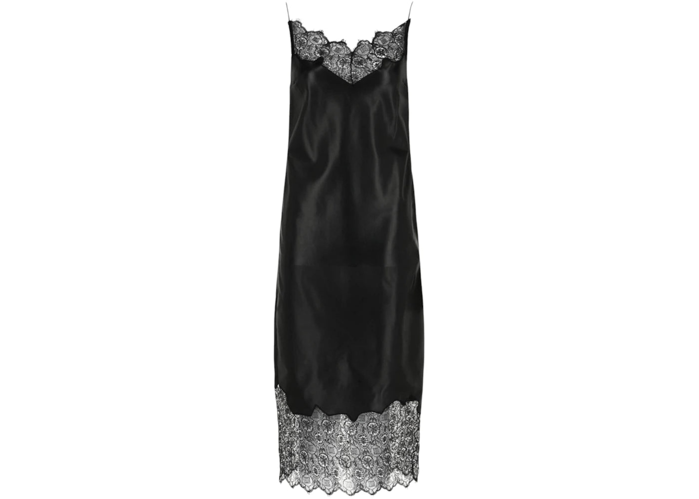 Givenchy Women's Leather Lace-Trim Slip Dress Black
