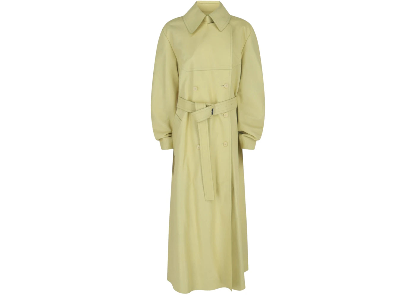 Givenchy Women's Leather Trench Coat Pale Yellow