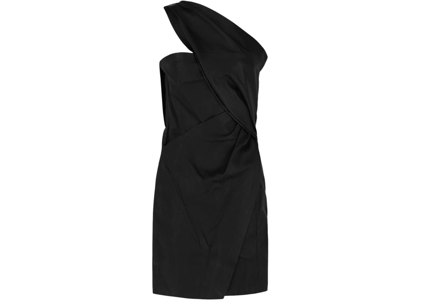 Givenchy Women's One-Shoulder Leather Dress Black