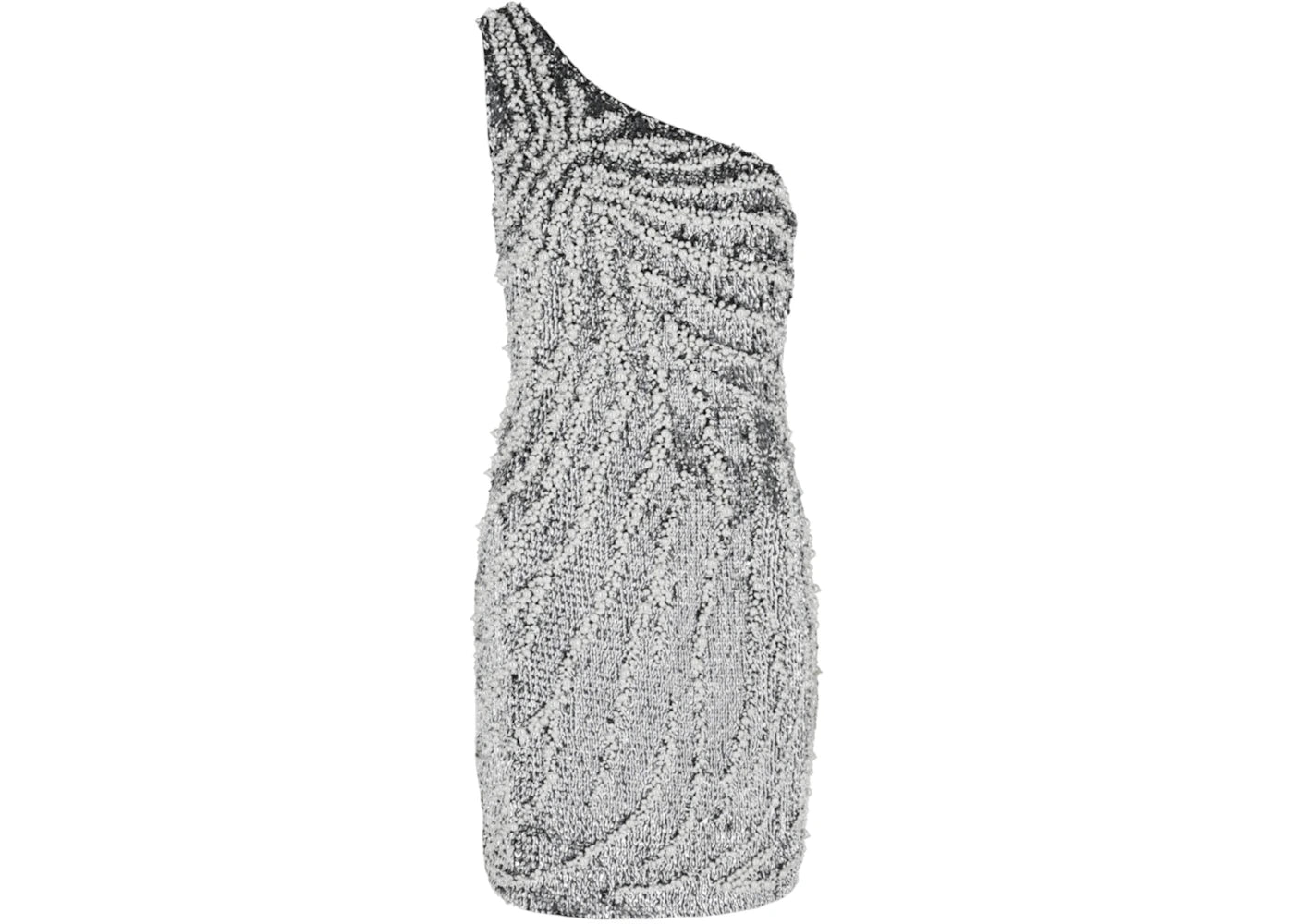Givenchy Women's One-Shoulder Sequined Tulle Mini Dress Gunmetal