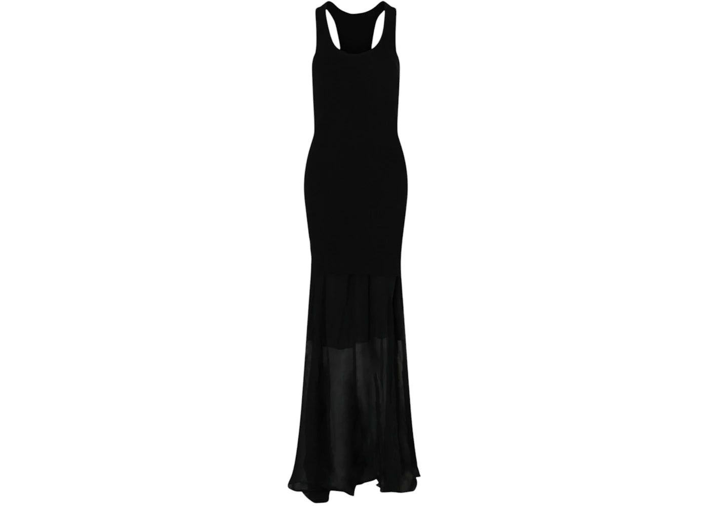 Givenchy Women's Ribbed Bustier Mesh Maxi Dress Black
