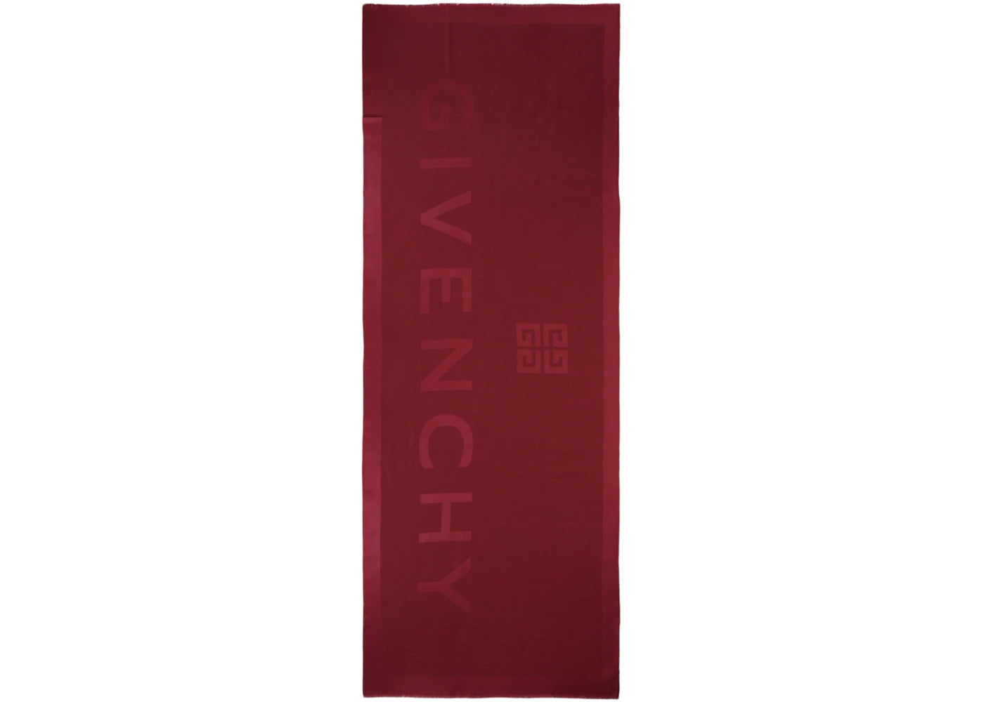 Givenchy Wool Blend Logo Scarf Burgundy