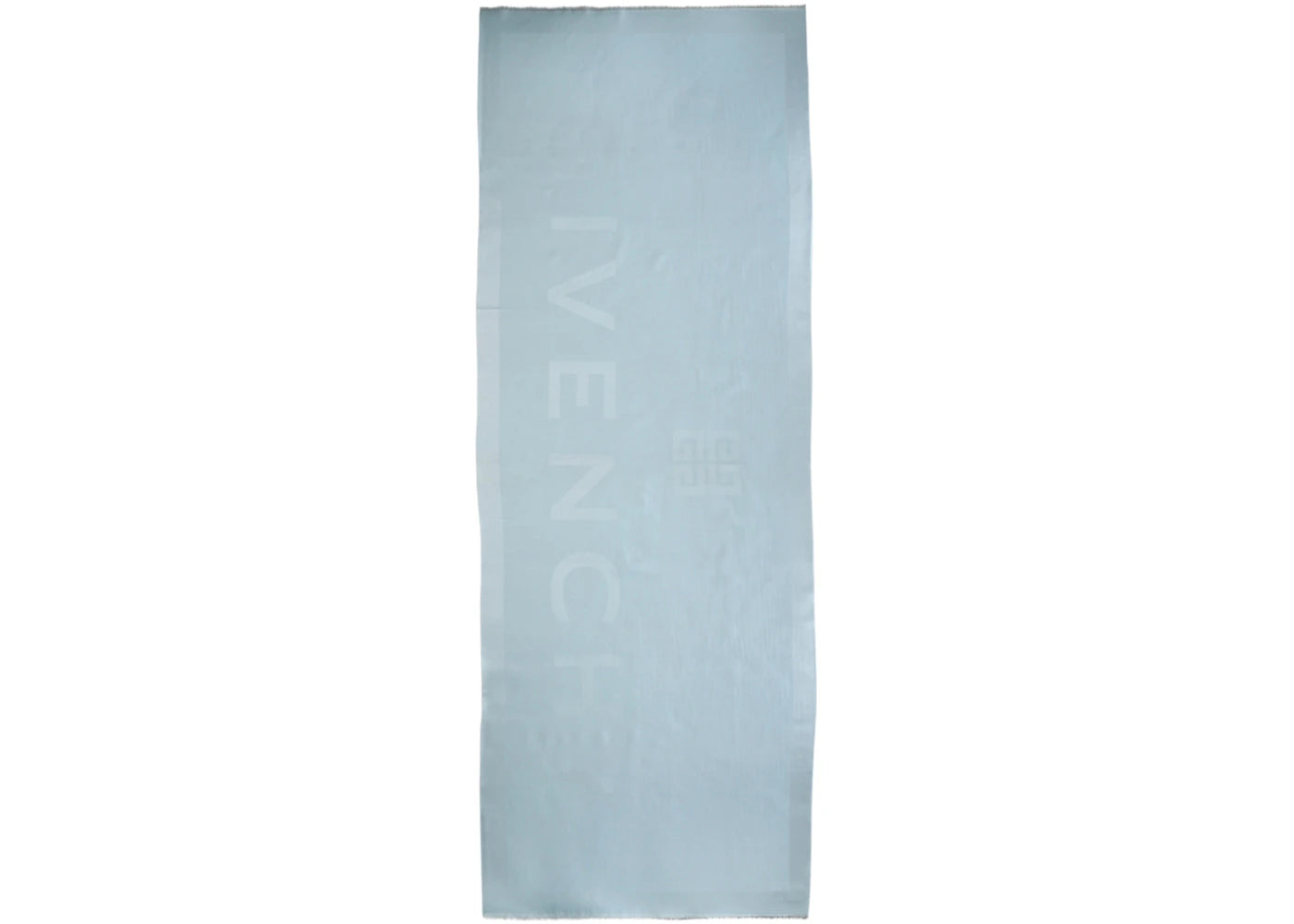 Givenchy Wool Blend Logo Scarf Grey Blue
