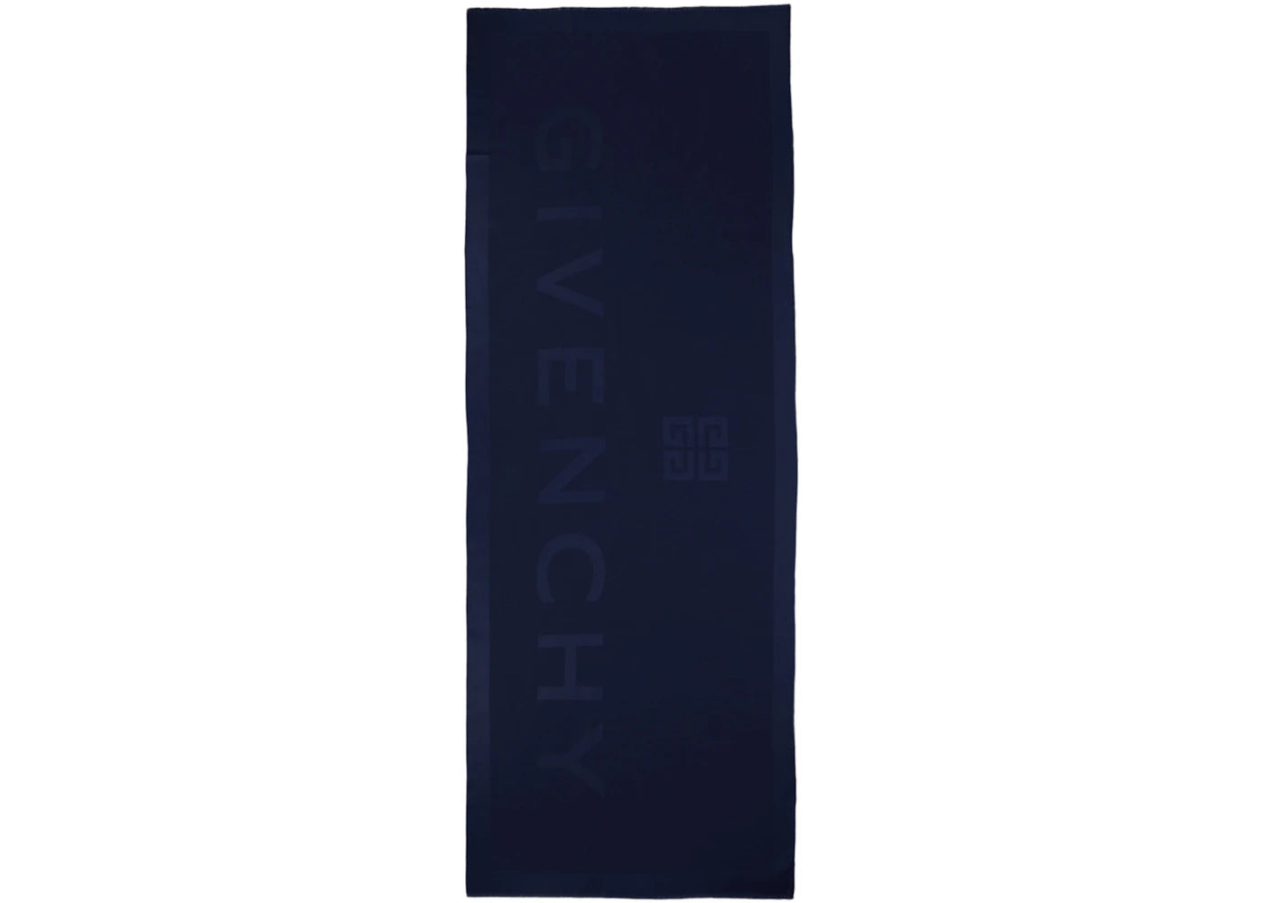 Givenchy Wool Blend Logo Scarf Navy