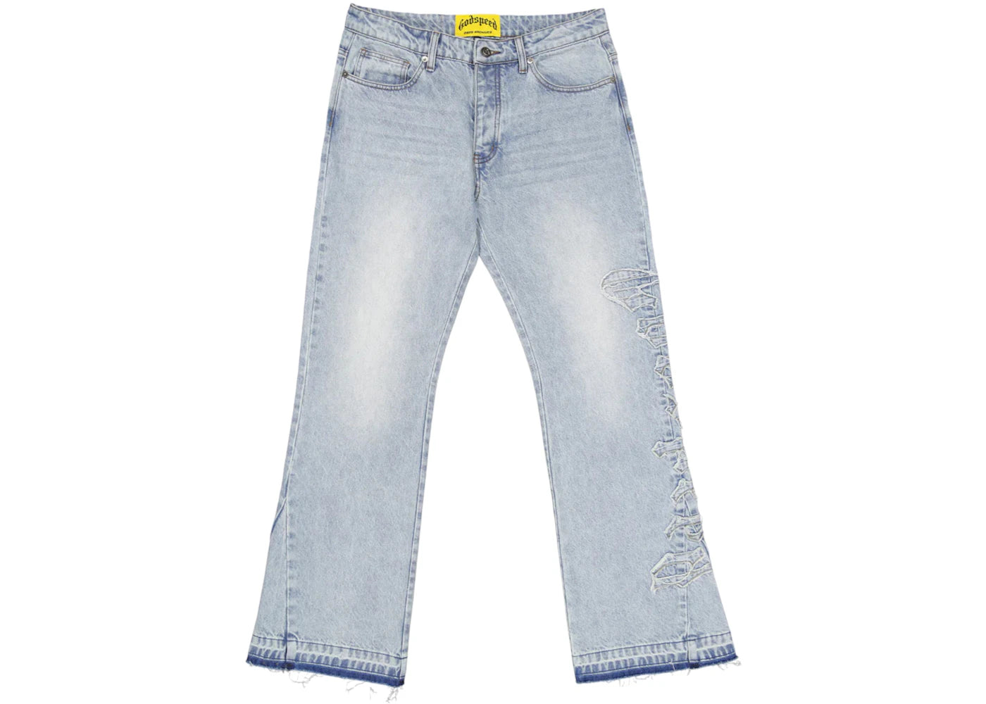 Godspeed OG Logo Flared Denim Stitched Jean Blue